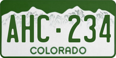 CO license plate AHC234