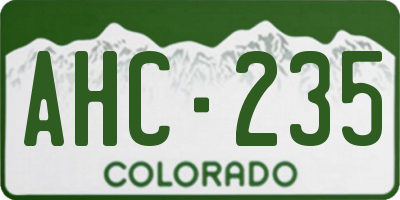 CO license plate AHC235