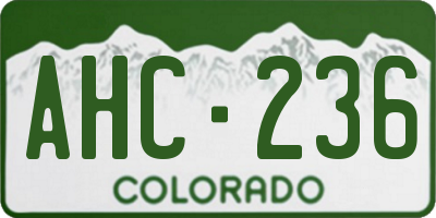 CO license plate AHC236