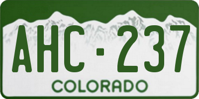 CO license plate AHC237
