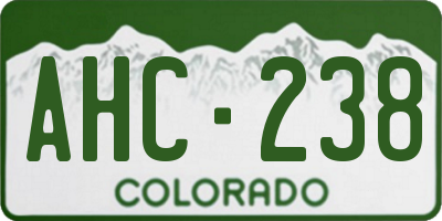 CO license plate AHC238