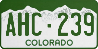 CO license plate AHC239