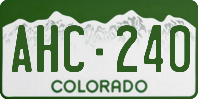 CO license plate AHC240