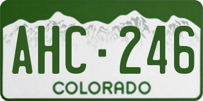 CO license plate AHC246