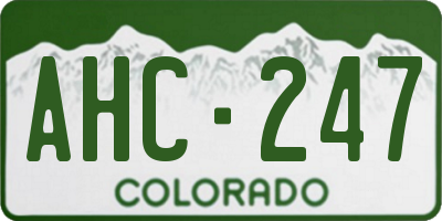CO license plate AHC247