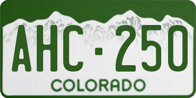 CO license plate AHC250