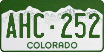 CO license plate AHC252
