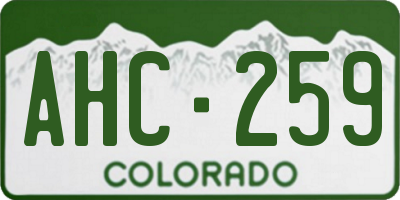 CO license plate AHC259