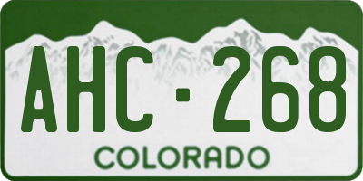 CO license plate AHC268