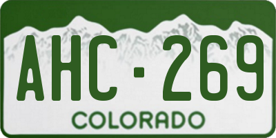 CO license plate AHC269
