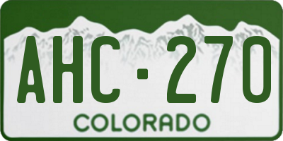 CO license plate AHC270
