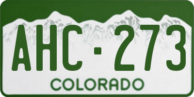 CO license plate AHC273