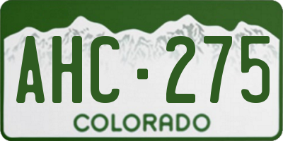 CO license plate AHC275