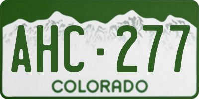 CO license plate AHC277
