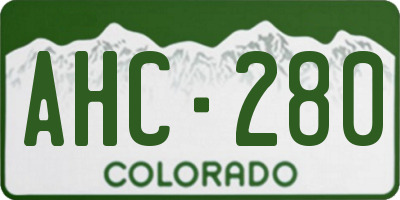 CO license plate AHC280
