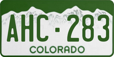 CO license plate AHC283