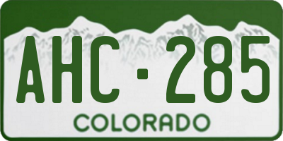CO license plate AHC285