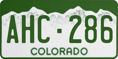 CO license plate AHC286