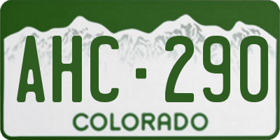 CO license plate AHC290