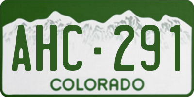 CO license plate AHC291