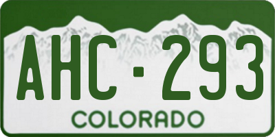 CO license plate AHC293