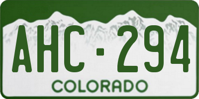 CO license plate AHC294