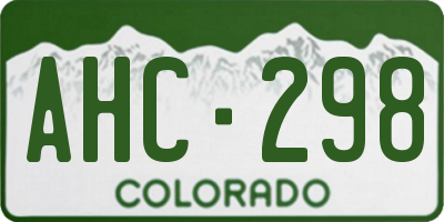 CO license plate AHC298