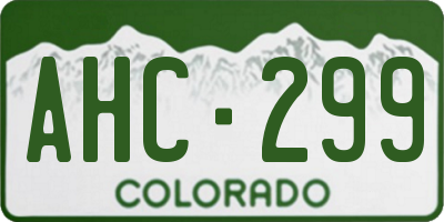 CO license plate AHC299