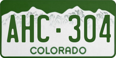 CO license plate AHC304