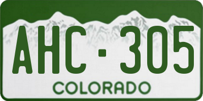 CO license plate AHC305