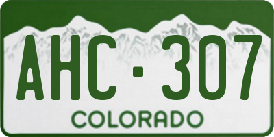 CO license plate AHC307