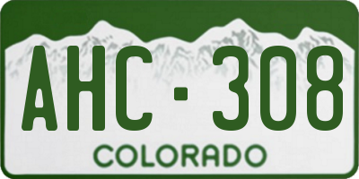 CO license plate AHC308