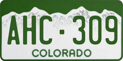 CO license plate AHC309