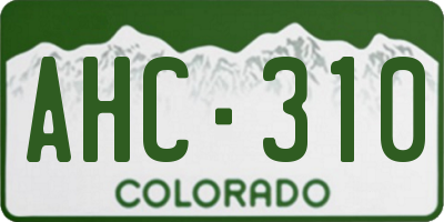 CO license plate AHC310