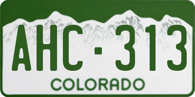 CO license plate AHC313