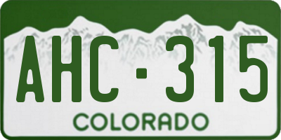 CO license plate AHC315