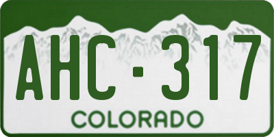 CO license plate AHC317