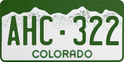 CO license plate AHC322