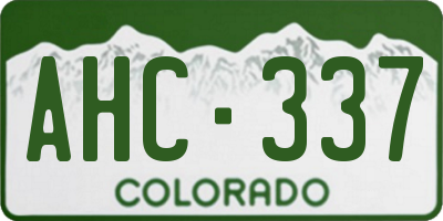 CO license plate AHC337