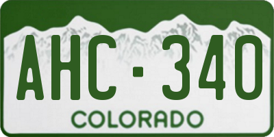 CO license plate AHC340