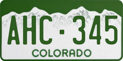 CO license plate AHC345