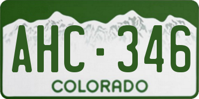 CO license plate AHC346