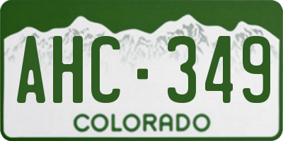 CO license plate AHC349