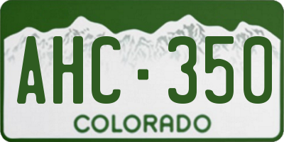 CO license plate AHC350