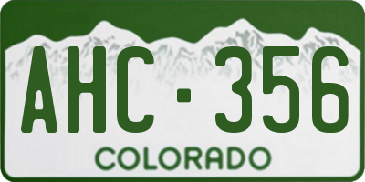 CO license plate AHC356