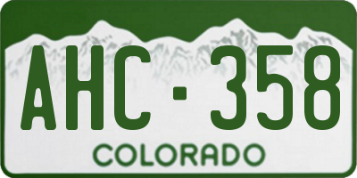 CO license plate AHC358