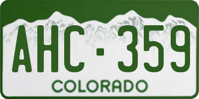 CO license plate AHC359