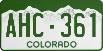 CO license plate AHC361
