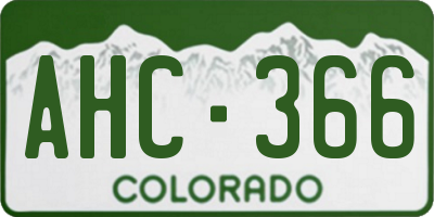 CO license plate AHC366