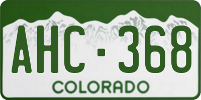 CO license plate AHC368